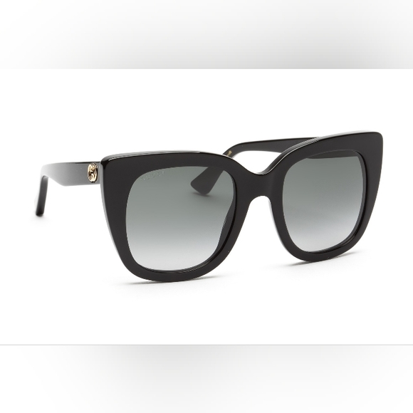 NEW GUCCI CAT-EYE WOMEN'S SUNGLASSES GG0163SN 001 BLACK GUCCI EYEWEAR GG0163SN - Picture 4 of 9